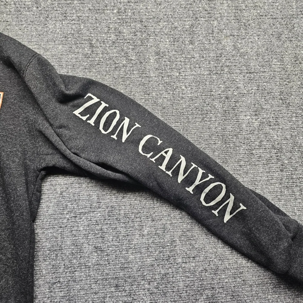Long Rock Zion Canyon Utah National Park Hoodie Black Heather Small NWT